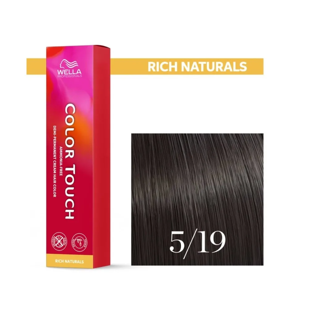 Тонирующий крем для волос Wella Professionals Color Touch, без аммиака, 60 мл, оттенок 5/19