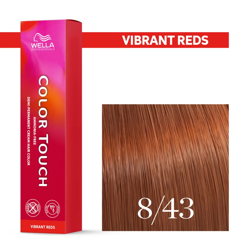Тонирующий крем для волос Wella Professionals Color Touch, без аммиака, 60 мл, оттенок 8/43