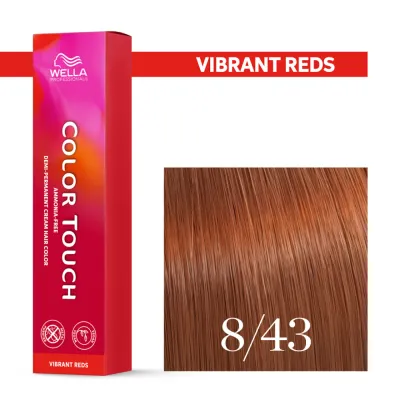 Тонирующий крем для волос Wella Professionals Color Touch, без аммиака, 60 мл, оттенок 8/43