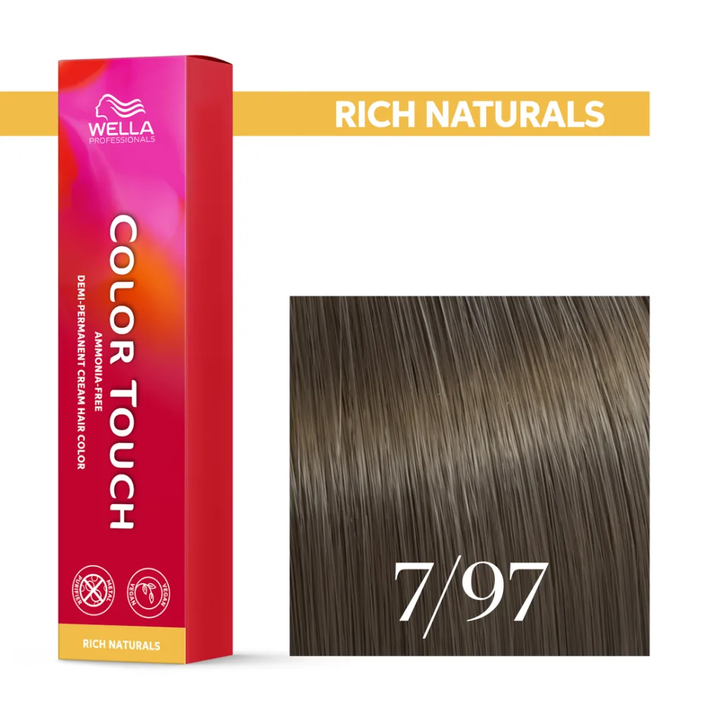 Тонирующий крем для волос Wella Professionals Color Touch, без аммиака, 60 мл, оттенок 7/97