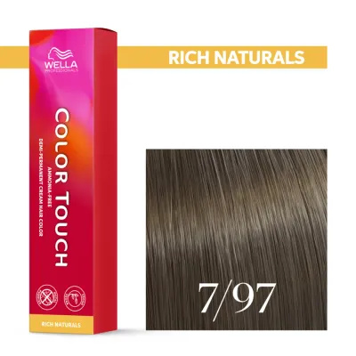 Тонирующий крем для волос Wella Professionals Color Touch, без аммиака, 60 мл, оттенок 7/97