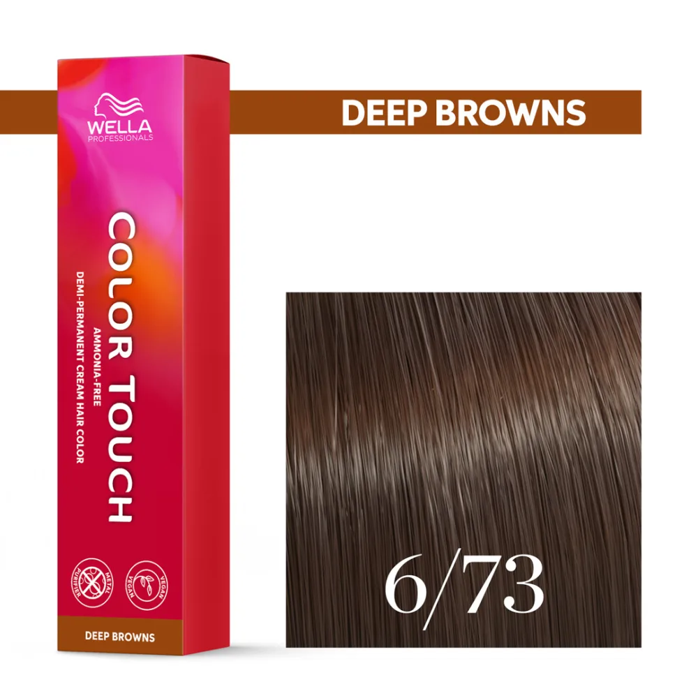 Тонирующий крем для волос Wella Professionals Color Touch, без аммиака, 60 мл, оттенок 6/73