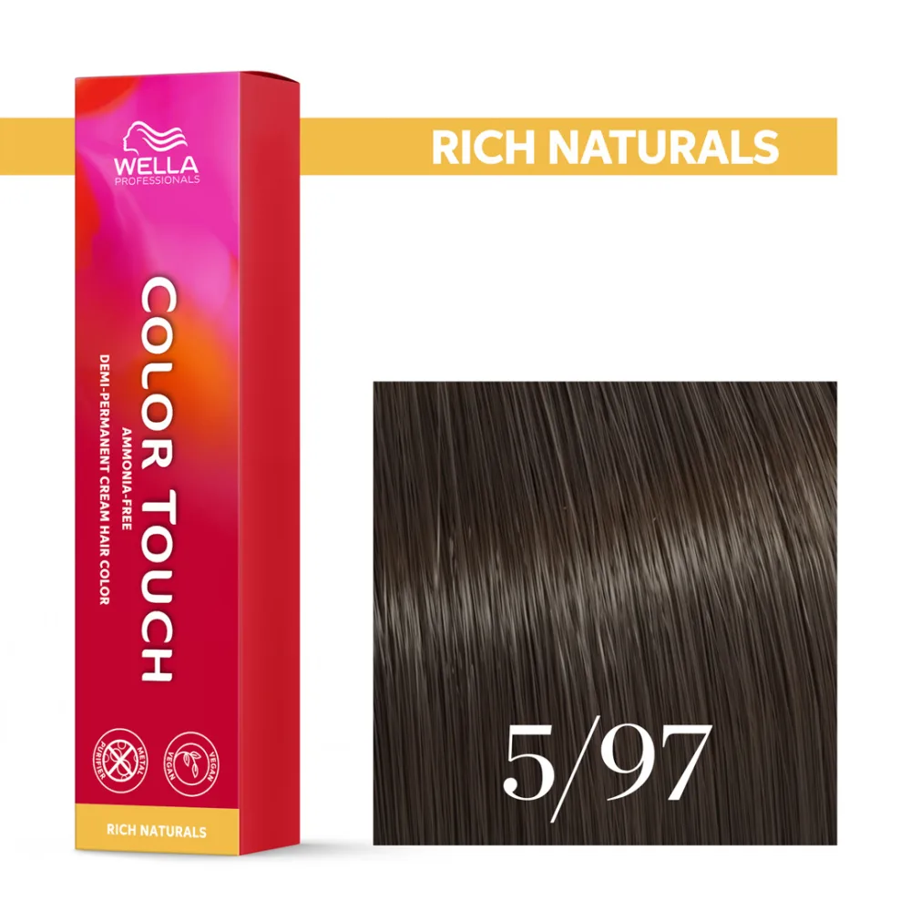 Тонирующий крем для волос Wella Professionals Color Touch, без аммиака, 60 мл, оттенок 5/97