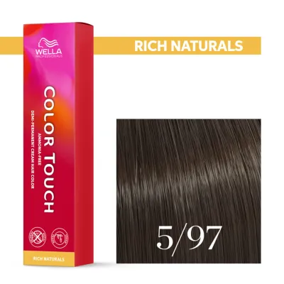 Тонирующий крем для волос Wella Professionals Color Touch, без аммиака, 60 мл, оттенок 5/97
