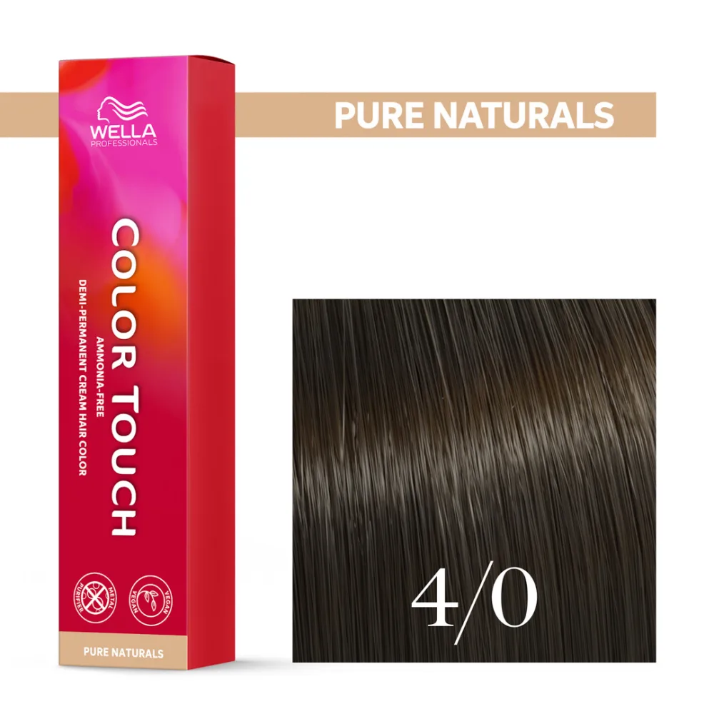 Тонирующий крем для волос Wella Professionals Color Touch, без аммиака, 60 мл, оттенок 4/0