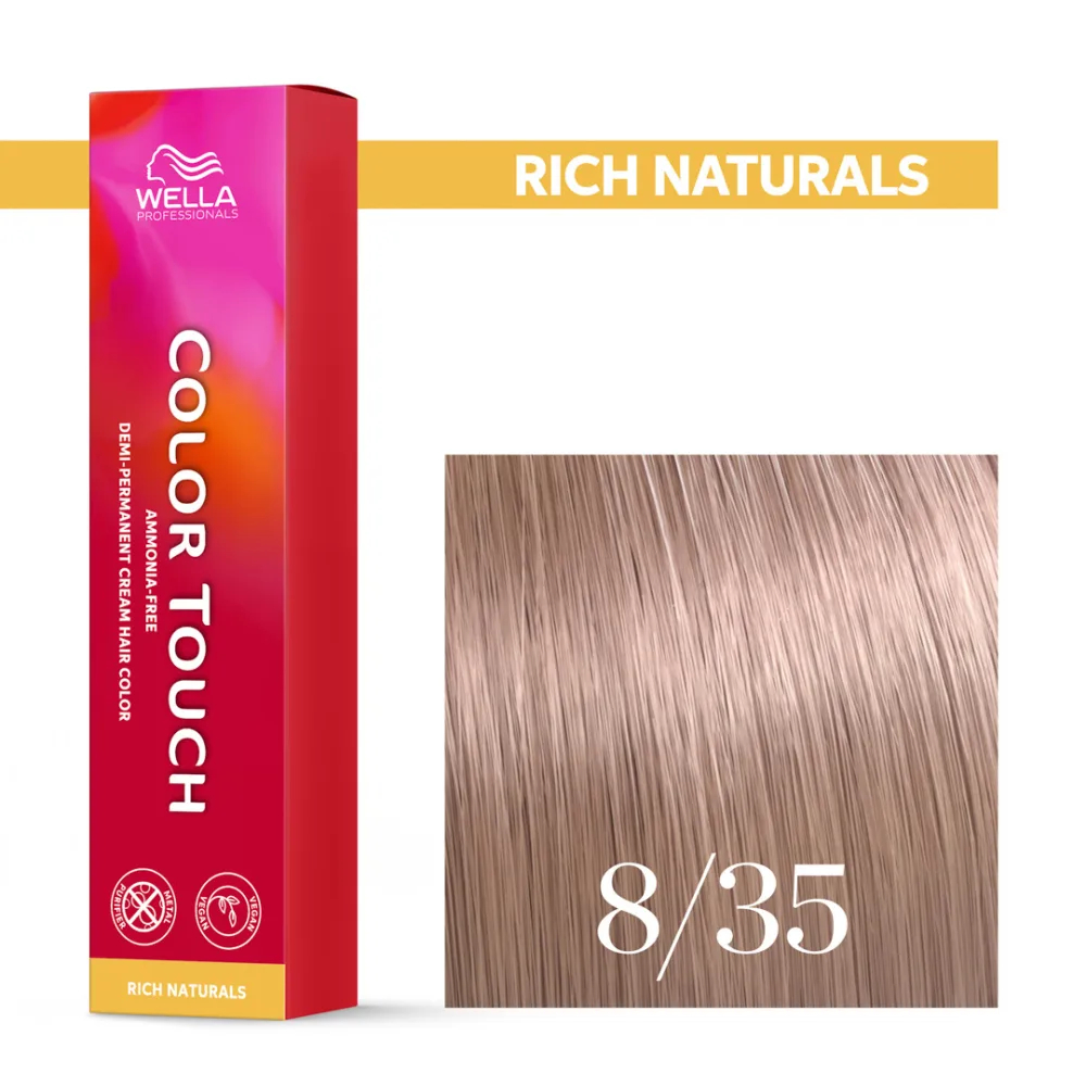 Тонирующий крем для волос Wella Professionals Color Touch, без аммиака, 60 мл, оттенок 8/35