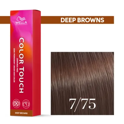 Тонирующий крем для волос Wella Professionals Color Touch, без аммиака, 60 мл, оттенок 7/75