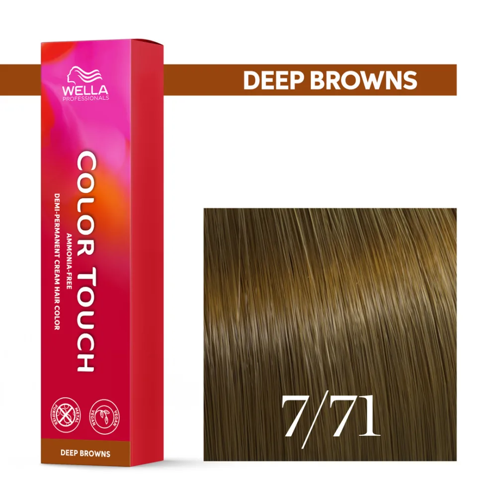 Тонирующий крем для волос Wella Professionals Color Touch, без аммиака, 60 мл, оттенок 7/71