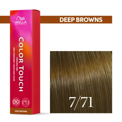 Тонирующий крем для волос Wella Professionals Color Touch, без аммиака, 60 мл, оттенок 7/71