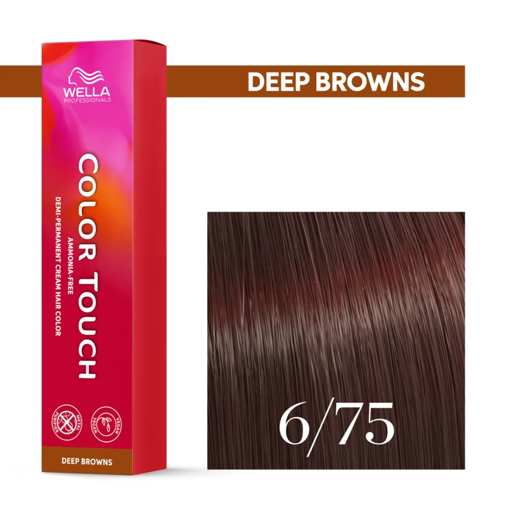 Тонирующий крем для волос Wella Professionals Color Touch, без аммиака, 60 мл, оттенок 6/75