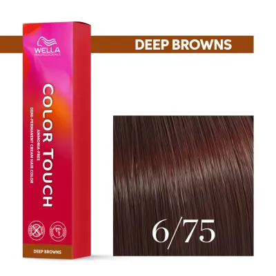 Тонирующий крем для волос Wella Professionals Color Touch, без аммиака, 60 мл, оттенок 6/75