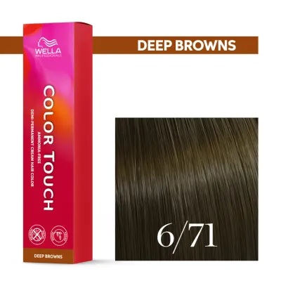 Тонирующий крем для волос Wella Professionals Color Touch, без аммиака, 60 мл, оттенок 6/71