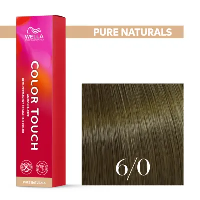 Тонирующий крем для волос Wella Professionals Color Touch, без аммиака, 60 мл, оттенок 6/0
