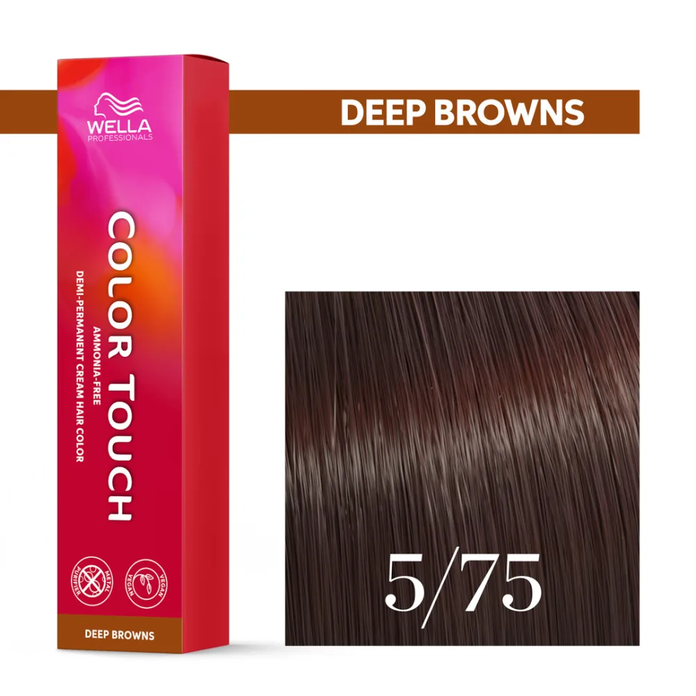 Тонирующий крем для волос Wella Professionals Color Touch, без аммиака, 60 мл, оттенок 5/75