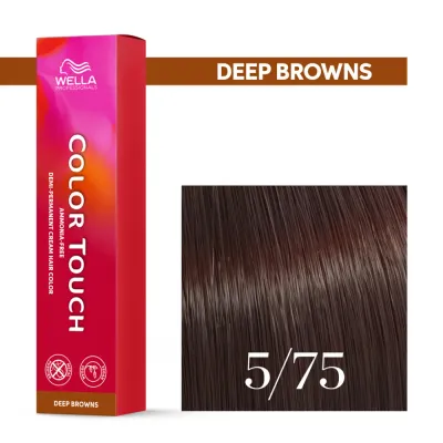 Тонирующий крем для волос Wella Professionals Color Touch, без аммиака, 60 мл, оттенок 5/75