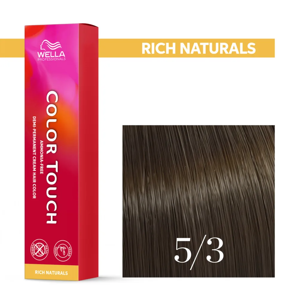 Тонирующий крем для волос Wella Professionals Color Touch, без аммиака, 60 мл, оттенок 5/3