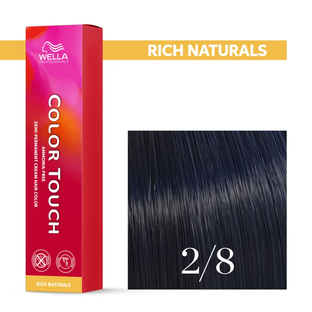 Тонирующий крем для волос Wella Professionals Color Touch, без аммиака, 60 мл, оттенок 2/8