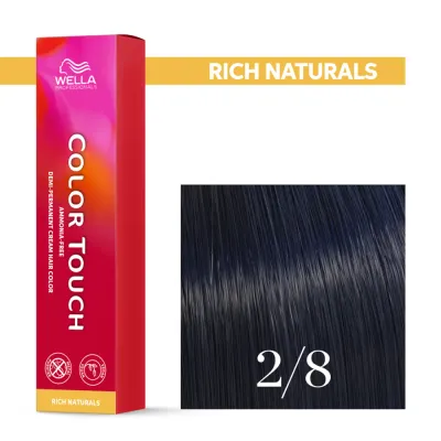 Тонирующий крем для волос Wella Professionals Color Touch, без аммиака, 60 мл, оттенок 2/8