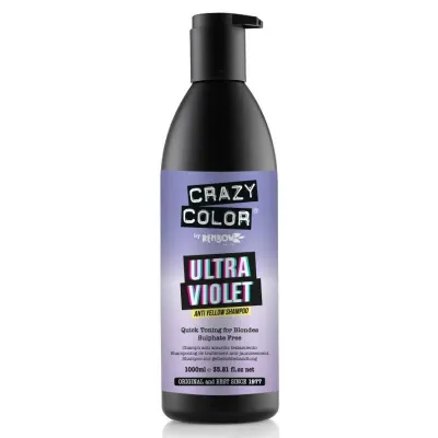 Шампунь против желтизны Crazy Color UltraViolet No Yellow, для светлых волос, 1000 мл