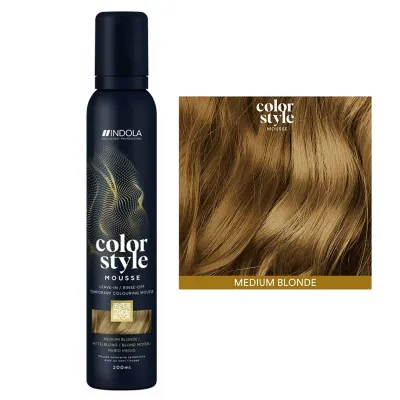 Тонирующая пенка для волос Indola Profession Color Style Mousse, смываемая, 200 мл, оттенок średni blond