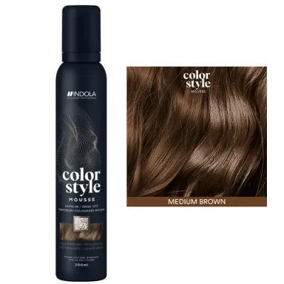 Тонирующая пенка для волос Indola Profession Color Style Mousse, смываемая, 200 мл, оттенок średni brąz
