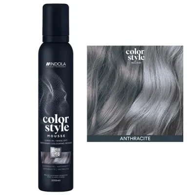 Тонирующая пенка для волос Indola Profession Color Style Mousse, смываемая, 200 мл, оттенок antracyt