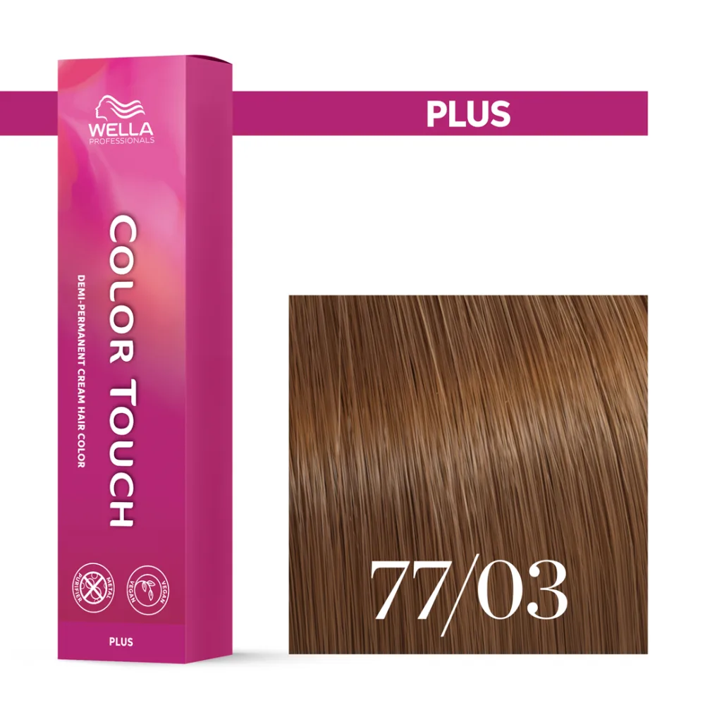 Тонирующий крем для волос Wella Professionals Color Touch Plus, интенсивный, 60 мл, оттенок 77/03