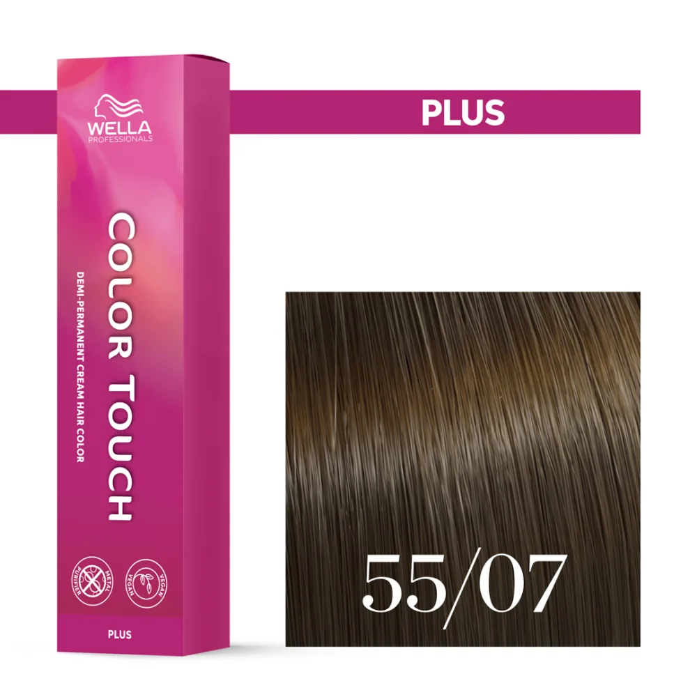 Тонирующий крем для волос Wella Professionals Color Touch Plus, интенсивный, 60 мл, оттенок 55/07
