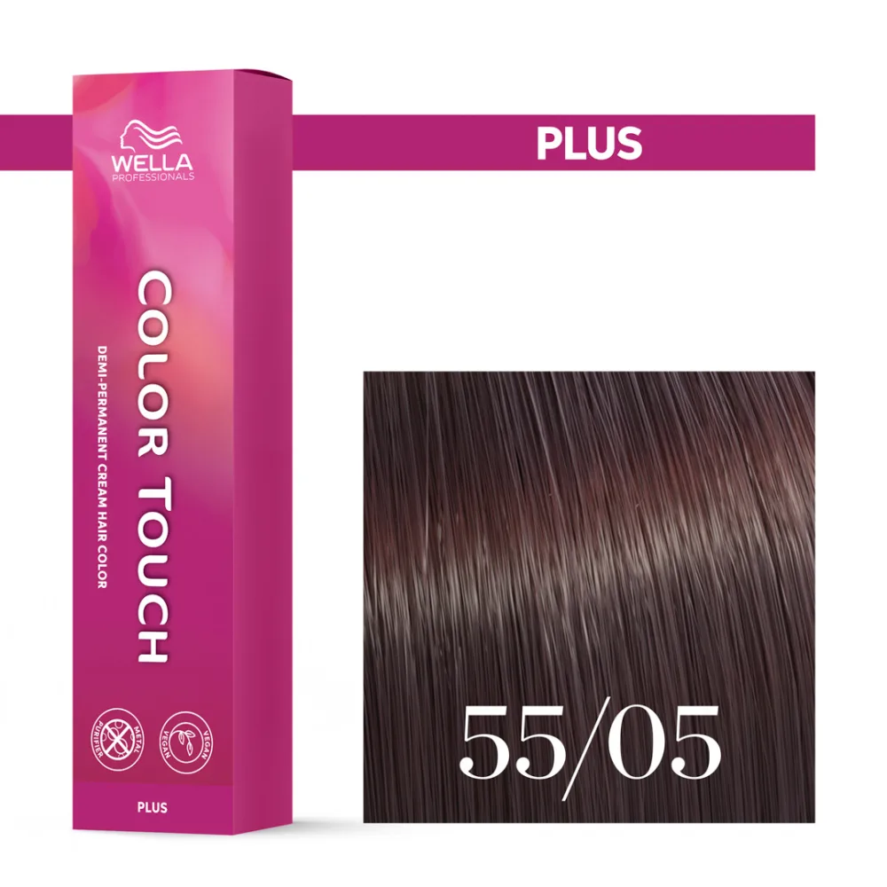 Тонирующий крем для волос Wella Professionals Color Touch Plus, интенсивный, 60 мл, оттенок 55/05