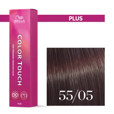 Тонирующий крем для волос Wella Professionals Color Touch Plus, интенсивный, 60 мл, оттенок 55/05