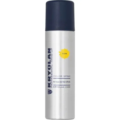 Окрашивающий спрей для волос Kryolan, смываемый, 150 мл, оттенок D34 - YELLOW