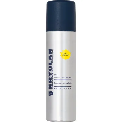 Окрашивающий спрей для волос Kryolan UV Dayglow, флуоресцентный, смываемый, 150 мл, оттенок YELLOW