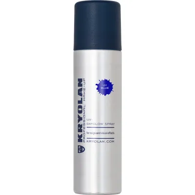 Окрашивающий спрей для волос Kryolan UV Dayglow, флуоресцентный, смываемый, 150 мл, оттенок BLUE