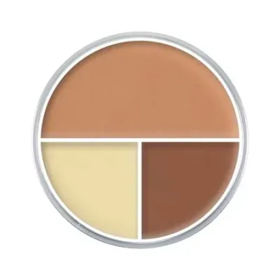 Палетка тональных основ Kryolan Ultrafoundation Trio, матирующая, плотное покрытие, вариант C, 40 г