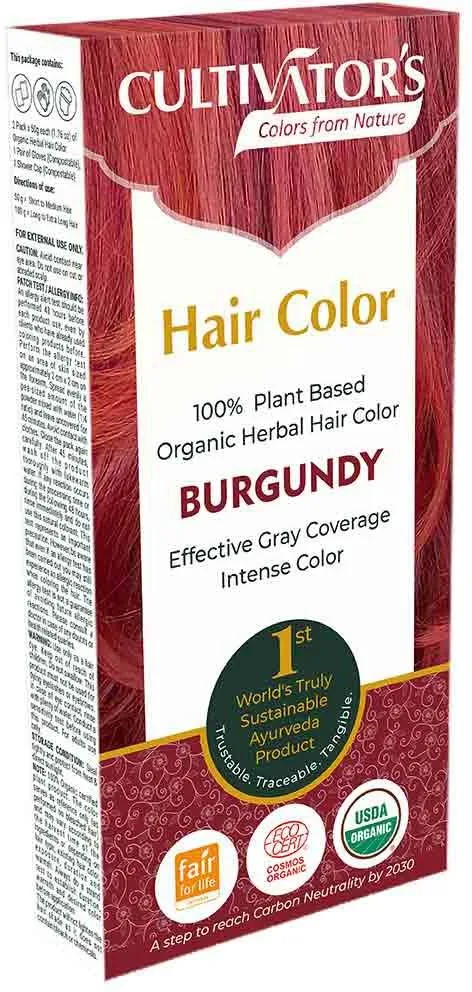 Растительная краска для волос Cultivator's, оттенок Burgundy, 100 г