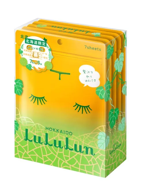 Тканевые маски для лица LuLuLun Premium Sheet Mask Hokkaido Melon, с маслом семян дыни, 35 шт