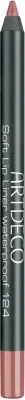 Карандаш для губ Artdeco Soft Lip Liner Waterproof, водостойкий, оттенок 124 Precise Rosewood