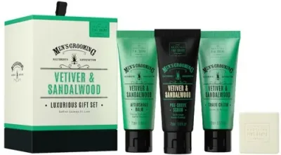 Набор для бритья Scottish Fine Soaps Luxurious, скраб, пена, бальзам после бритья и мыло