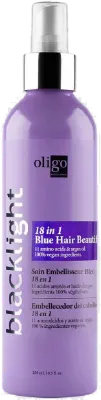 Несмываемый спрей для волос Oligo Blacklight Styling & Care Blue 18 in 1 против желтизны, для светлых волос, 250 мл