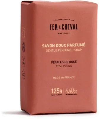 Мыло Fer a Cheval Rose Petals, с маслом ши и арганы, лепестки розы, 125 г
