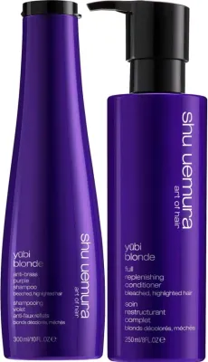 Набор: оттеночный шампунь и кондиционер Shu Uemura Yubi Blonde Anti-Brass Purple, для светлых волос