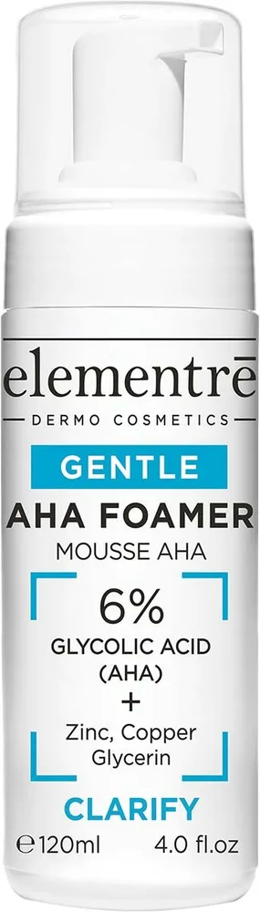 Пенка для умывания Elementre AHA Foamer Gentle Cleanser, с кислотами AHA 6%, для жирной и комбинированной кожи, 120 мл