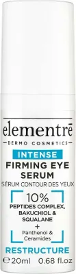 Сыворотка для кожи вокруг глаз elementre Firming Eye Serum 10% Peptides, Bakuchiol, Squalane, против теней и отеков, 20 мл