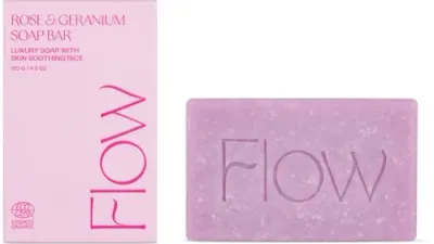 Мыло Flow Cosmetics Rose & Geranium Soap Bar, для лица, рук и тела, роза и герань, 120 г