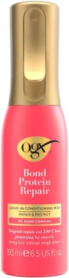 Несмываемый спрей-кондиционер OGX Bond Repair восстанавливающий, с термозащитой, для повреждённых волос, 193 мл