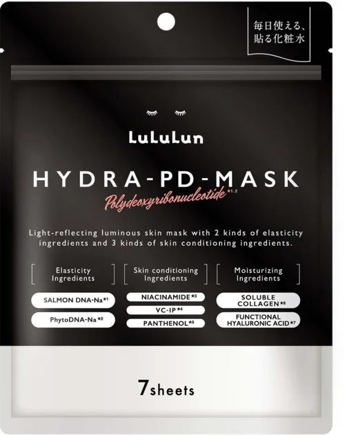 Тканевые маски для лица LuLuLun Hydra-PDRN-Mask, повышают упругость, 7 шт, 150 мл