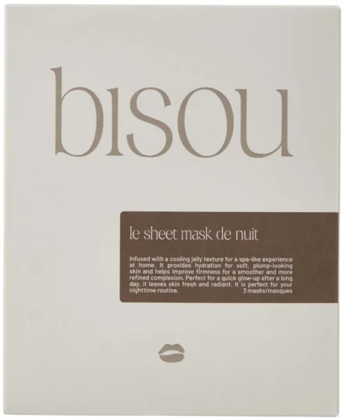Тканевая маска для лица Bisou Le Sheet Mask de Nuit увлажняющая, с ферментированными экстрактами, 3 шт