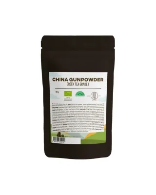 Зелёный чай BrainMax Pure China Gunpowder Grade 1, листовой, органический, 100 г