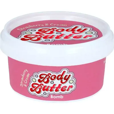 Баттер для тела Bomb Cosmetics Strawberries & Cream, с 30% масла ши, клубника со сливками