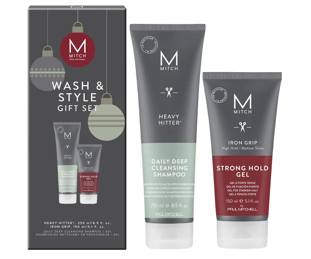 Набор для мужчин Paul Mitchell Mitch Wash & Style Gift Set, шампунь и гель сильной фиксации